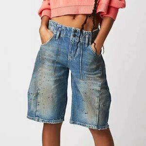 Free People Low Rise Barrel Shorts